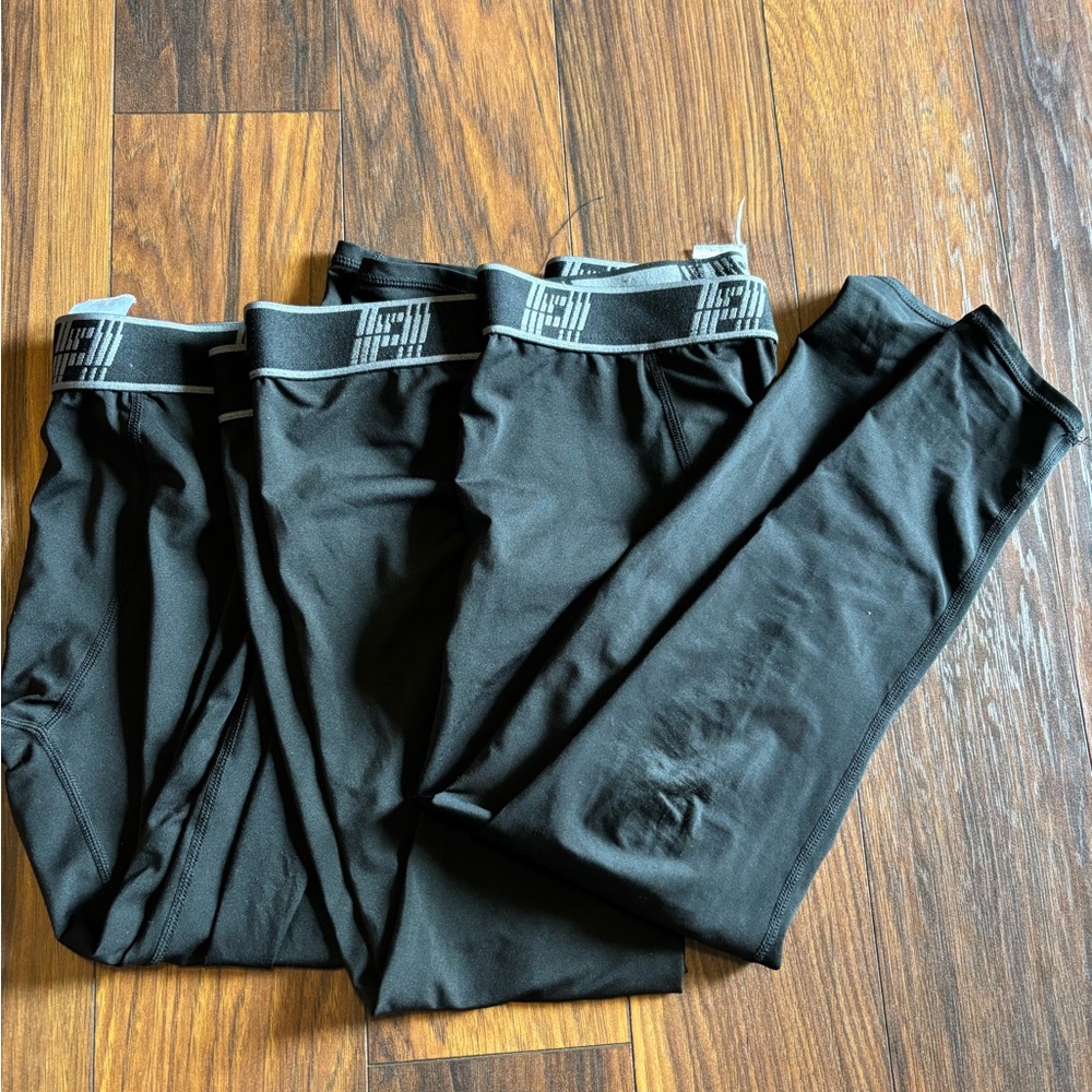 Black Full-Length Athletic Leggings 3 pair